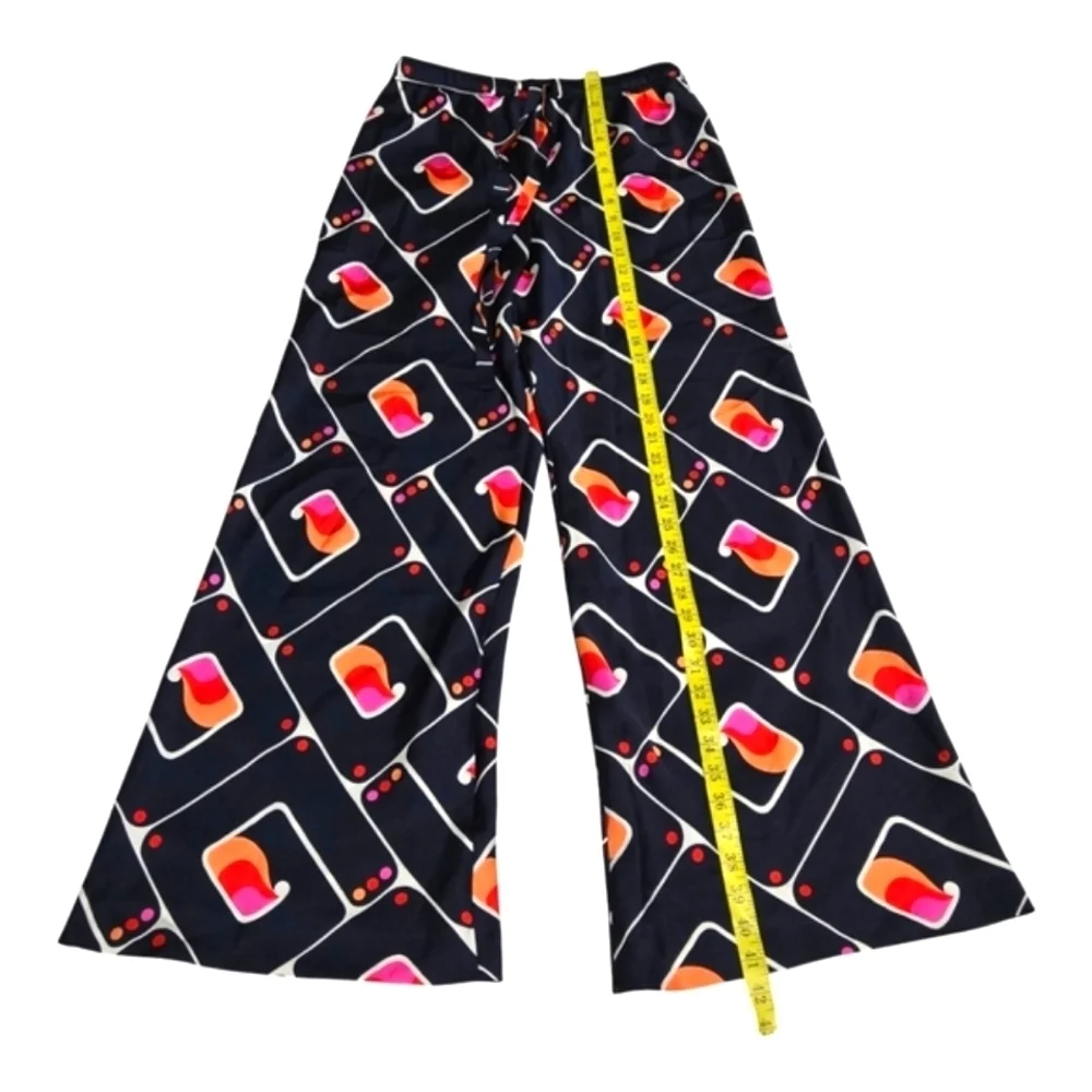 Zara Geometric Print Wide Leg Satin Pants - Picture 5 of 8